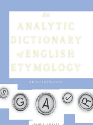 cover image of An Analytic Dictionary of English Etymology